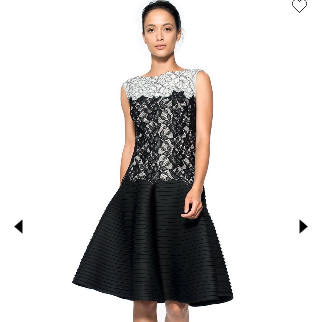 Elegant Black And White Lace Dress
